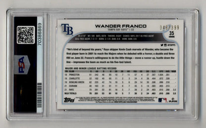 Wander Franco 2022 Topps Chrome Magenta Refractor 049/399 in protective case