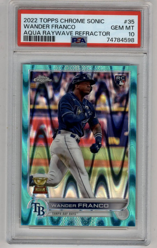 PSA 10 Gem Mint Wander Franco 2022 Topps Chrome Sonic Baseball Card Tampa Bay Rays