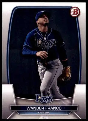 Wander Franco 2023 Bowman baseball card featuring Tampa Bay Rays player