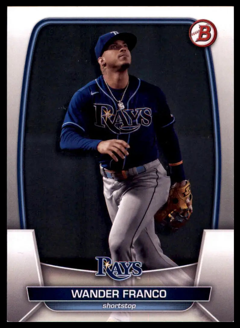Wander Franco baseball card from the 2023 Bowman Tampa Bay Rays series