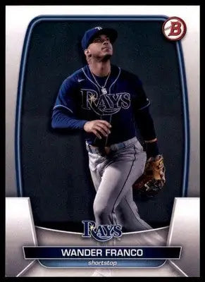 Baseball trading card of Wander Franco in Tampa Bay Rays uniform for 2023 Bowman