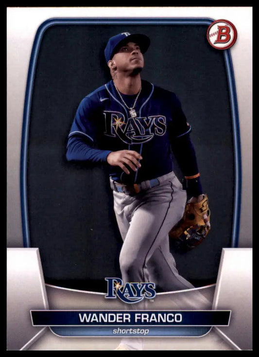 Wander Franco baseball card from 2023 Bowman series featuring Tampa Bay Rays player