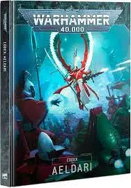 Warhammer 40k Aeldari Codex displayed in WARHAMMER 40K Aeldari product edition