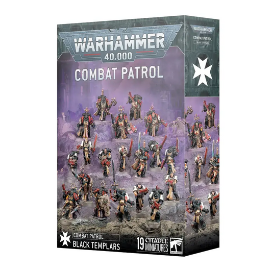 Warhammer 40K Combat featuring Black Templars miniatures with round bases