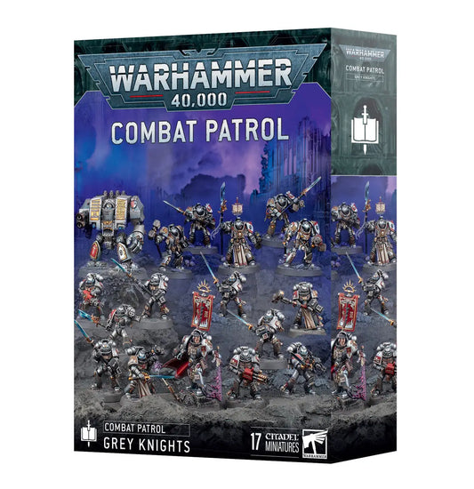 Boxed set of Warhammer 40K Grey Knights squad miniatures for Combat Patrol 2025