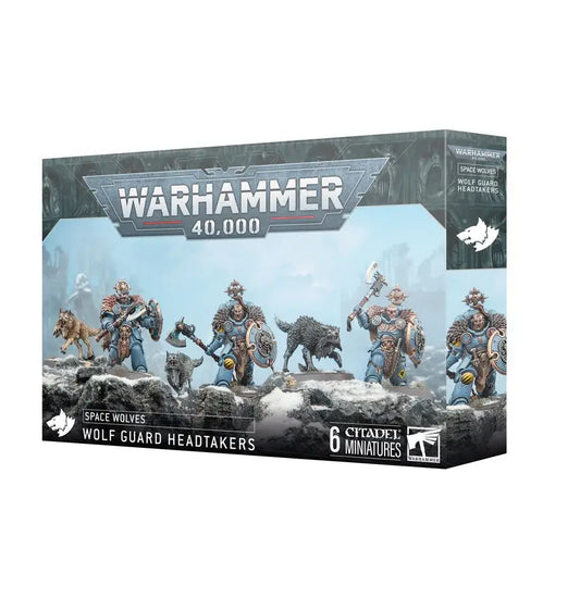Warhammer 40k Space Wolves Wolf Guard Headtakers miniatures box for tabletop gaming