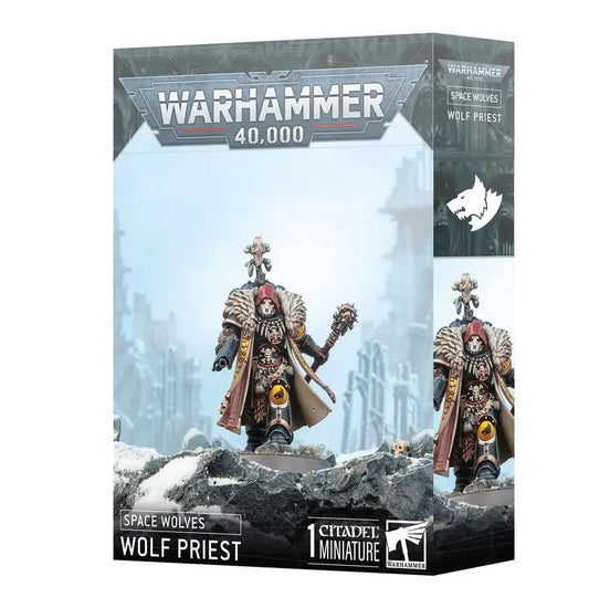 Warhammer 40k Space Wolves Wolf Priest miniature box for Warhammer 40k Space game