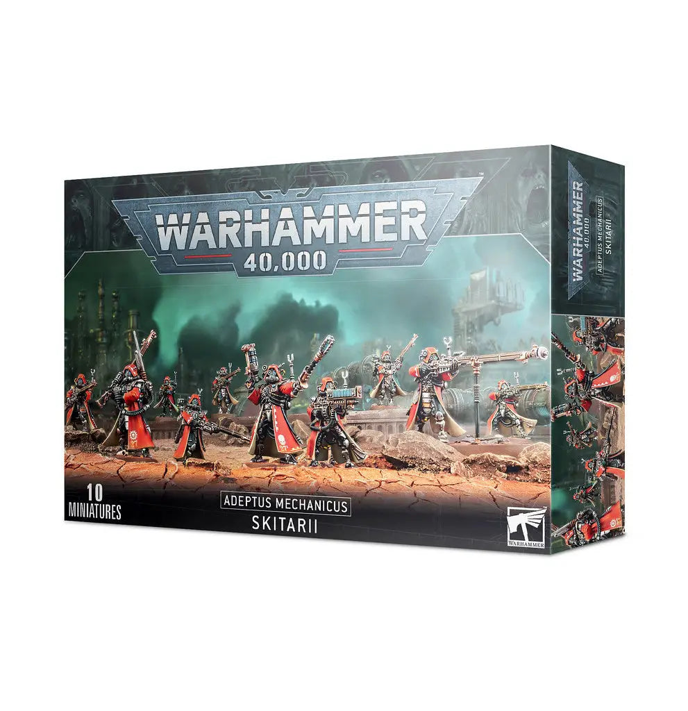 Warhammer ADEPTUS MECHANICUS Skitarii miniature box set featuring ten Skitarii rangers