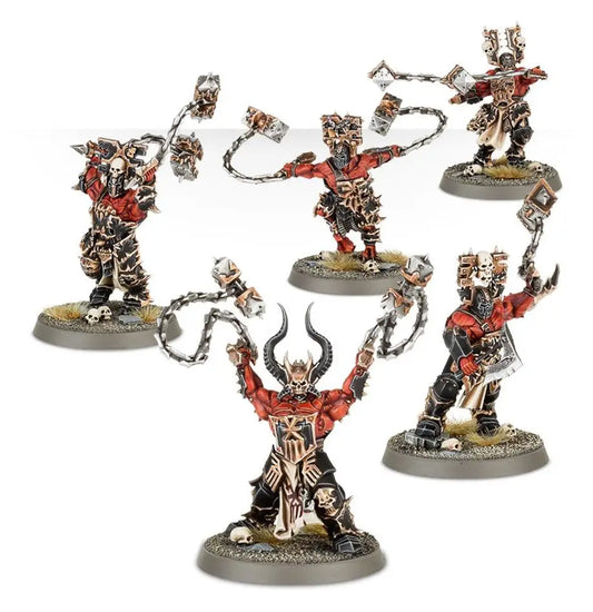 Chaos cultists miniatures from Warhammer Age of Sigmar Khorne Wrathmongers symbolizing fervent devotion
