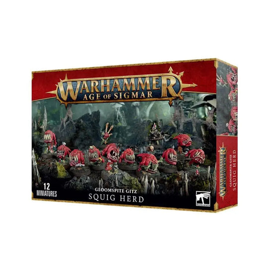 Warhammer Age of Sigmar Gloomspite Gitz Squig Herd miniatures box for tabletop gaming