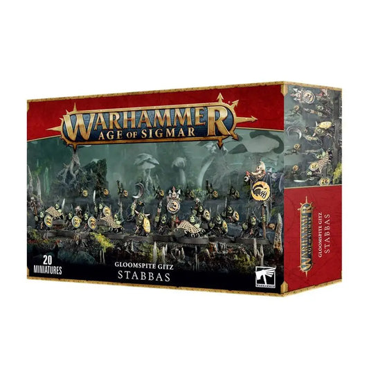 Warhammer Age of Sigmar Gloomspite Gitz Stabbas miniatures box for tabletop gaming