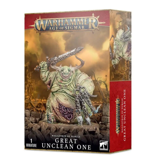 Warhammer Age of Sigmar Maggotkin of Nurgle Great Unclean One miniature box with daemon tongue details