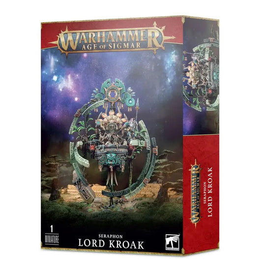 Boxed Warhammer Age of Sigmar Seraphon Lord Kroak miniature model for tabletop gaming