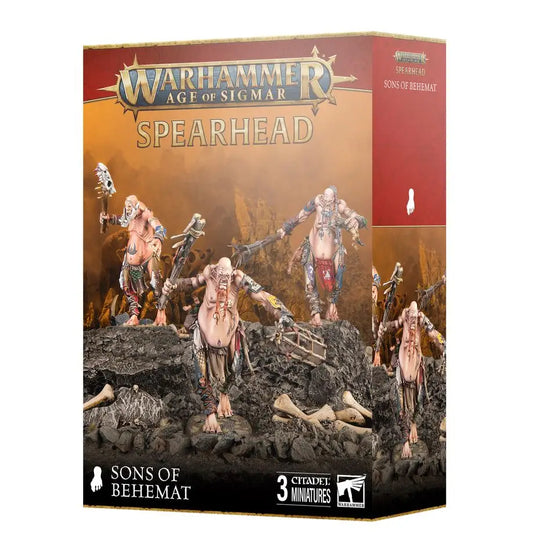 Warhammer Age of Sigmar Sons of Behemat spearhead miniature set display