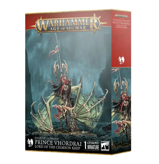 Warhammer Age of Sigmar Soulblight Gravelords Prince Vhordrai miniature box featuring pestilential breath