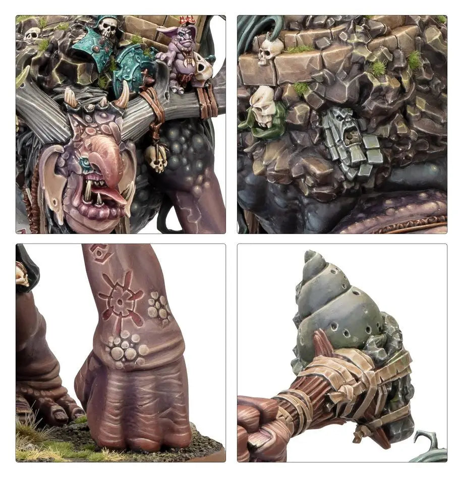 Fantastical Troggoth King with multiple arms in Warhammer Gloomspite Gitz product
