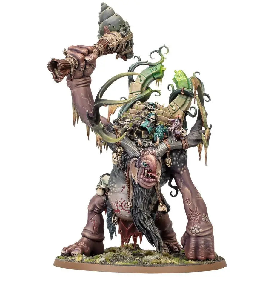 Grotesque multi-limbed Troggoth King with organic and mechanical features in Gloomspite Gitz