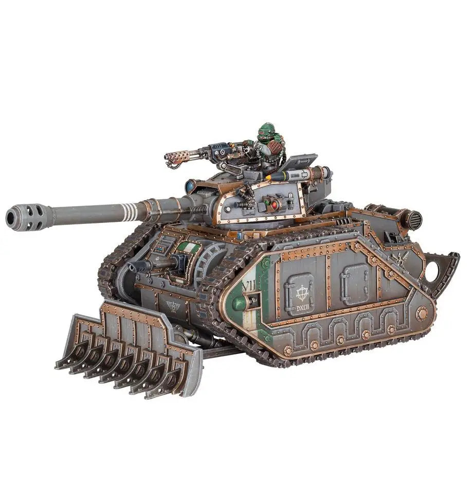Painted sci-fi tank miniature from Warhammer HORUS HERESY Solar Auxilia command section