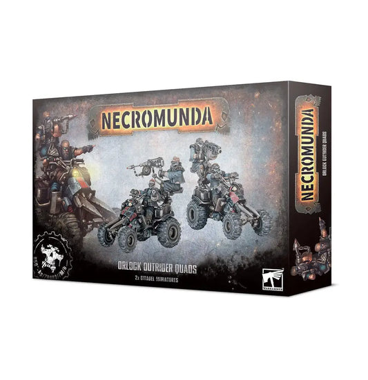 Boxed set of Necromunda Orlock Outrider figurines for tabletop gaming collectibles