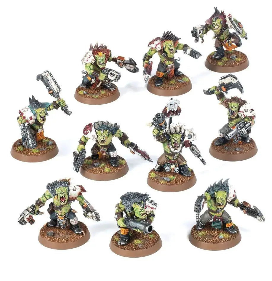 Painted Warhammer ORKS BEAST SNAGGA BOYZ miniatures for tabletop wargaming featuring beast snagga models