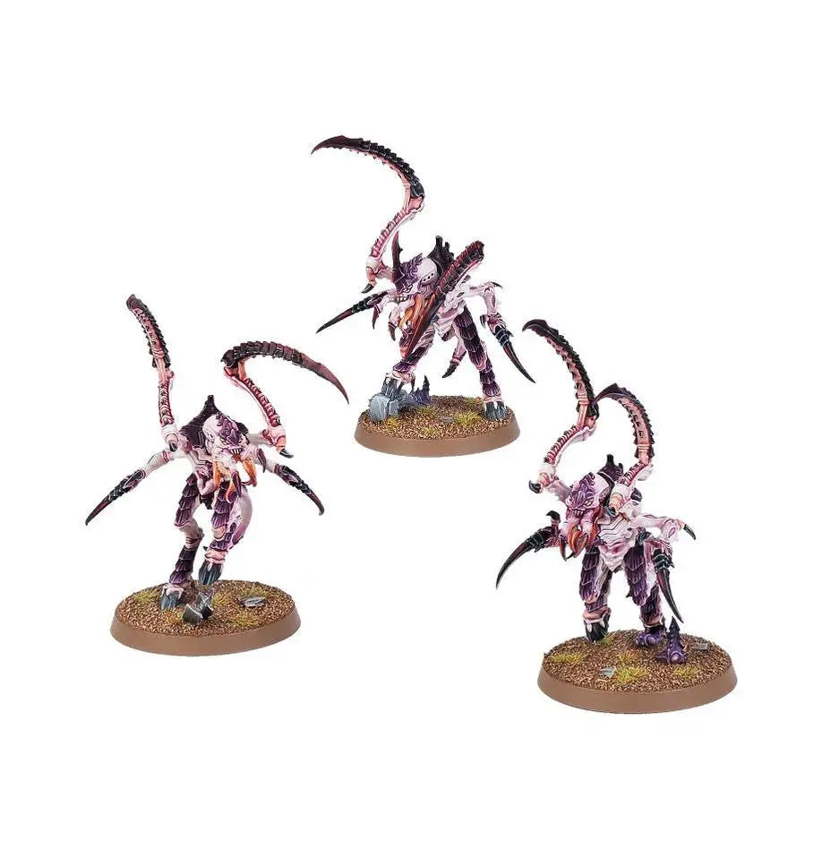 Three alien creatures from Warhammer Ryan’s Leapers with scythe-like limbs