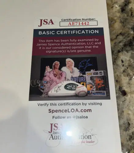 JSA authentication certificate for Warren Spahn autographed sport magazine page 1950