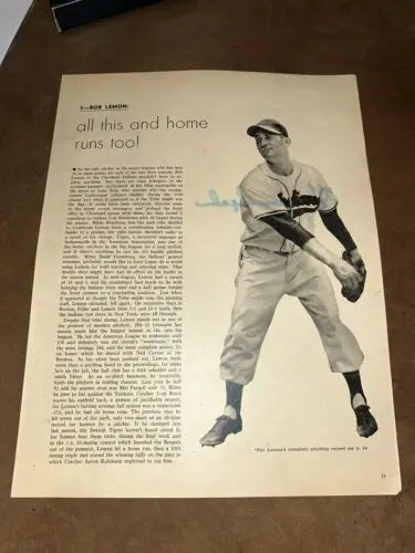 Vintage sport magazine page featuring Warren Spahn autographed Boston Braves memorabilia