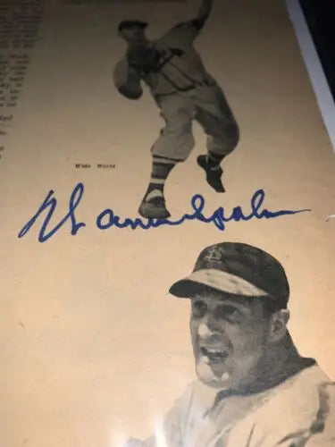Warren Spahn Signed Auto Sport Magazine Page 1950 Boston Braves JSA with Musial memorabilia