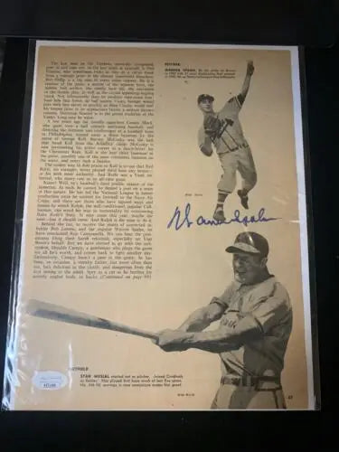 Warren Spahn Signed Sport Magazine Page 1950 Boston Braves Autographed Memorabilia