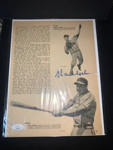 Warren Spahn signed sport magazine page 1950 Boston Braves with JSA authentication