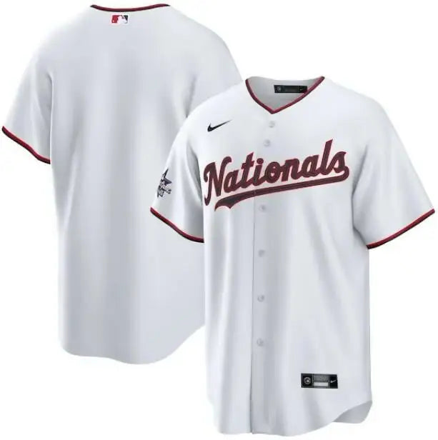 White Washington Nationals Nike 2025 MLB All-Star Game home replica jersey with red trim