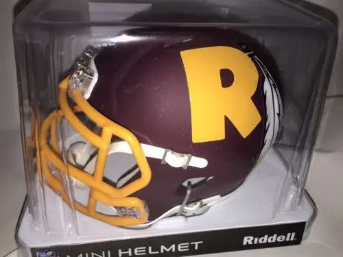 Maroon Washington Redskins Riddell Official Mini Helmet with yellow R logo