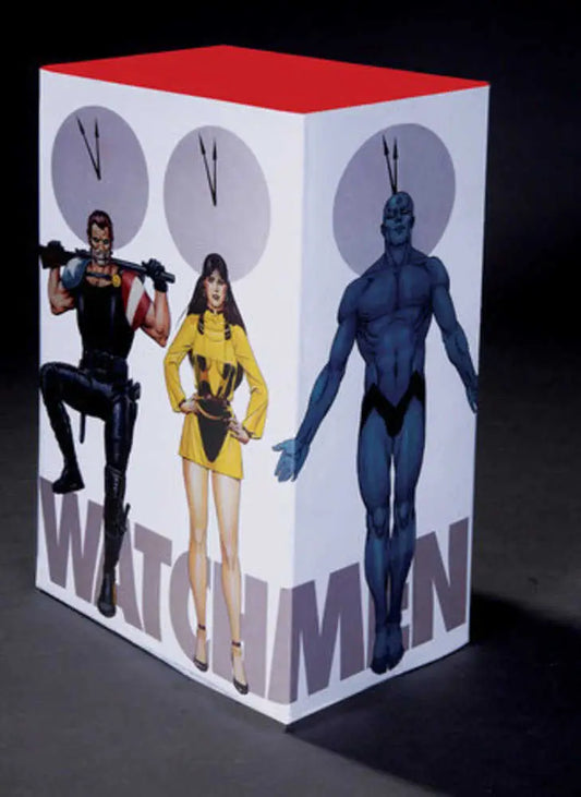 Watchmen Collectors Edition box set featuring collectible Watchmen character cube artwork