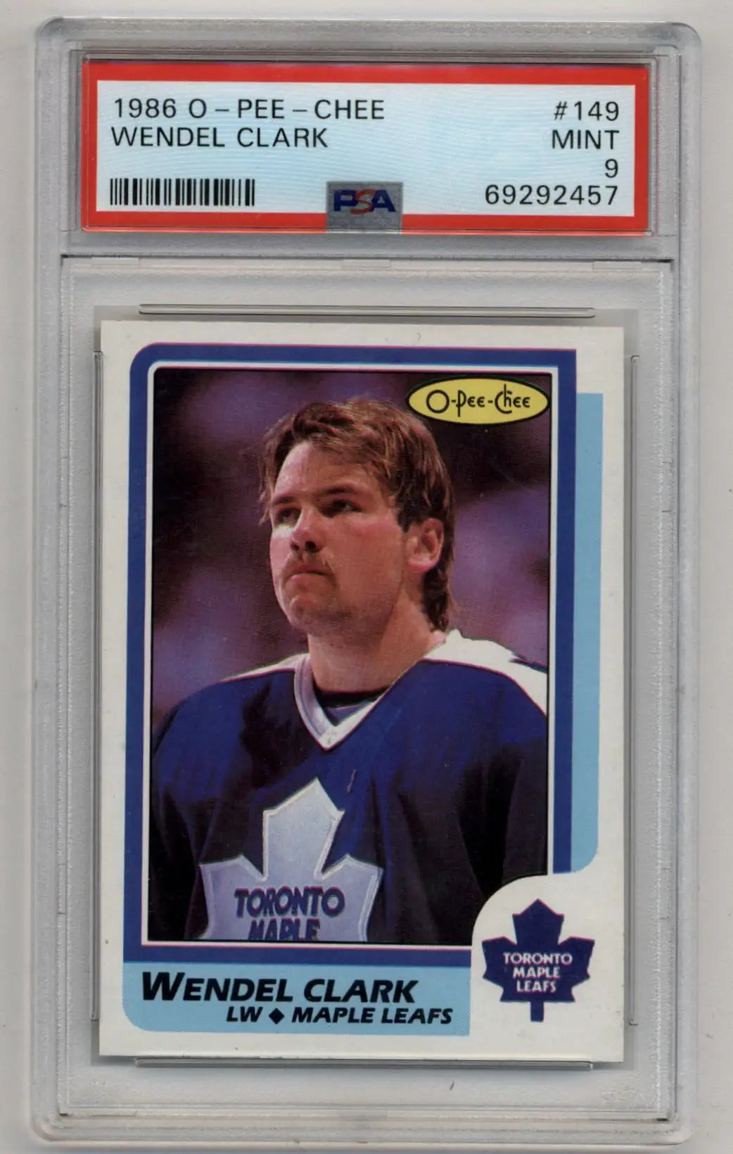 Wendel Clark 1986-87 O-Pee-Chee #149 PSA 9 - Singles