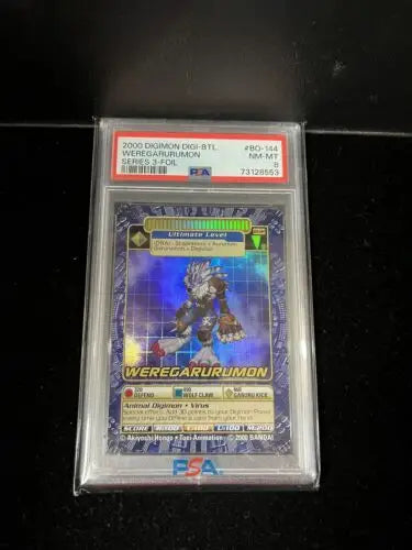 Graded WereGarurumon Digimon card from Card Game Series with Holofoil Vintage Bandai design