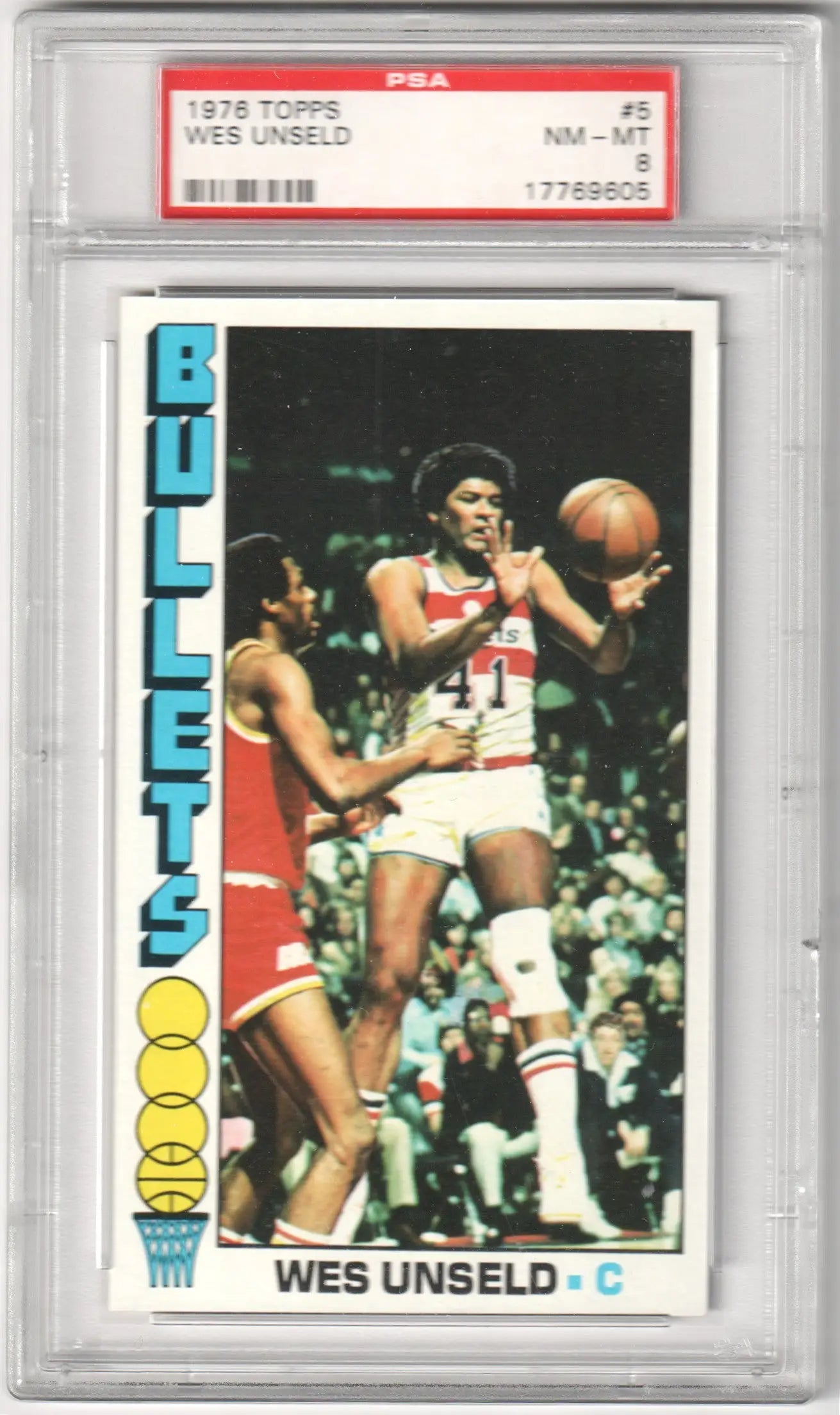 Graded Wes Unseld basketball trading card from Columbia Hobby featuring WES UNSELD 1976-77 Topps