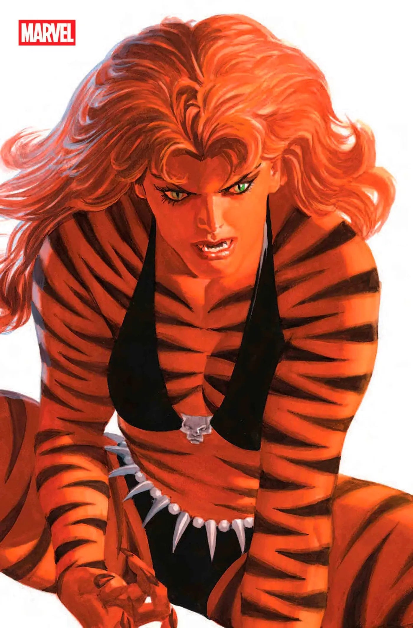 Tiger-striped woman in black bikini from West Coast Avengers #7 Timeless Variant