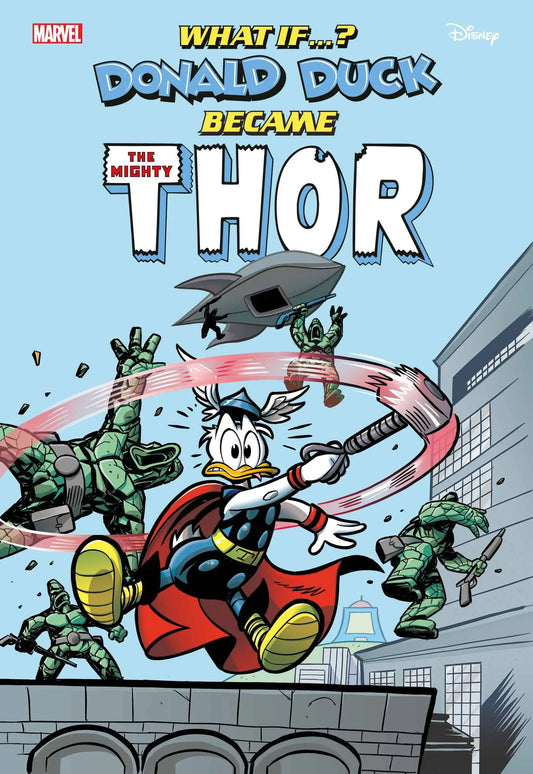 Comic book cover featuring Donald Duck as Thor from WHAT IF DONALD DUCK BECAME THOR #1