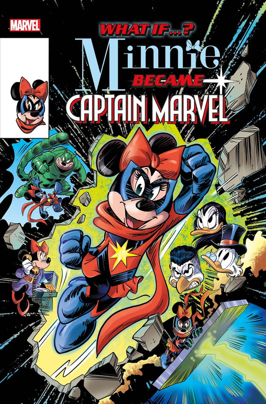 Comic book cover featuring Minnie Mouse as Captain Marvel from WHAT IF MINNIE BECAME CAPTAIN MARVEL #1