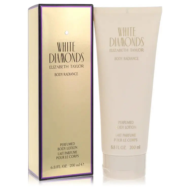 White Diamonds by Elizabeth Taylor body lotion with packaging, 6.8 oz luxurious moisturizer