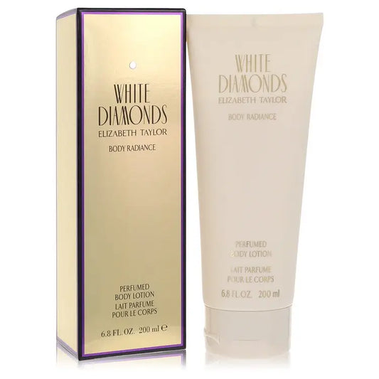 White Diamonds by Elizabeth Taylor body lotion with packaging, 6.8 oz luxurious moisturizer