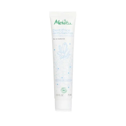 White Teeth Toothpaste tube with light blue design on a white background