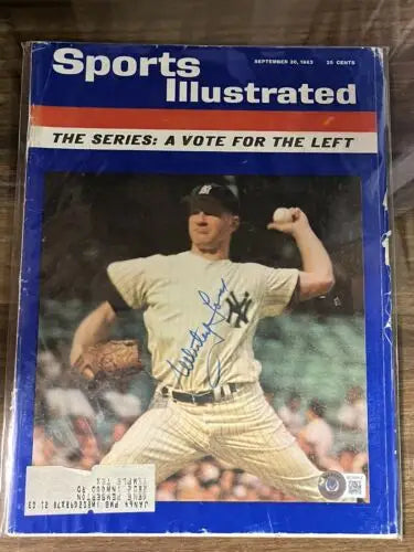 Whitey Ford signed Sports Illustrated magazine with Beckett Authentication Services