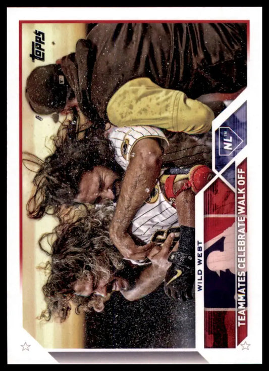 Wild West baseball card featuring San Diego Padres teammates celebrating