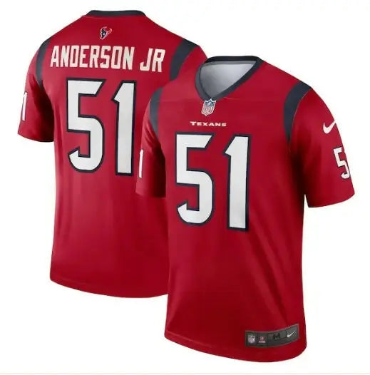 Red Houston Texans Nike Legend Jersey with ANDERSON JR and 51 on the back
