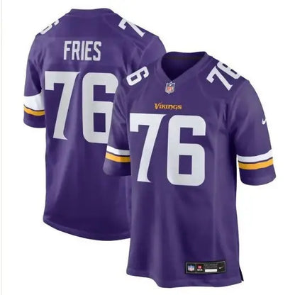 Purple Minnesota Vikings football jersey with number 76, Nike Team Game Jersey for Will Fries