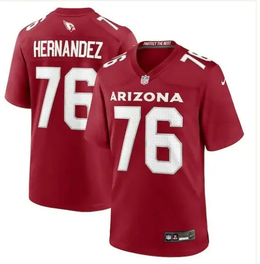 Red Arizona Cardinals Will Hernandez Nike Game Jersey with Hernandez on the back
