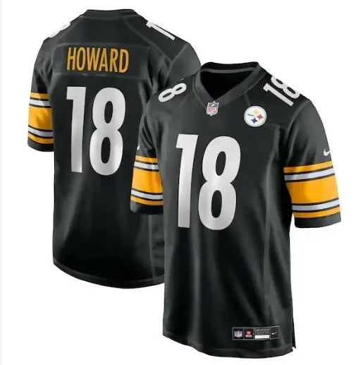 Black Pittsburgh Steelers Will Howard Nike Team Game Jersey featuring Howard’s number 18