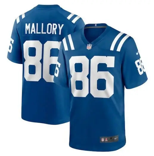 Blue Indianapolis Colts Nike Team Game Jersey with Mallory 86 on front and back