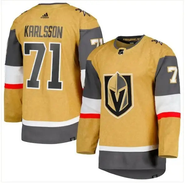 William Karlsson Vegas Golden Knights jersey with KARLSSON 71 on back, authentic NHL apparel